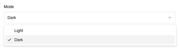 Admin → Settings → Branding → Mode